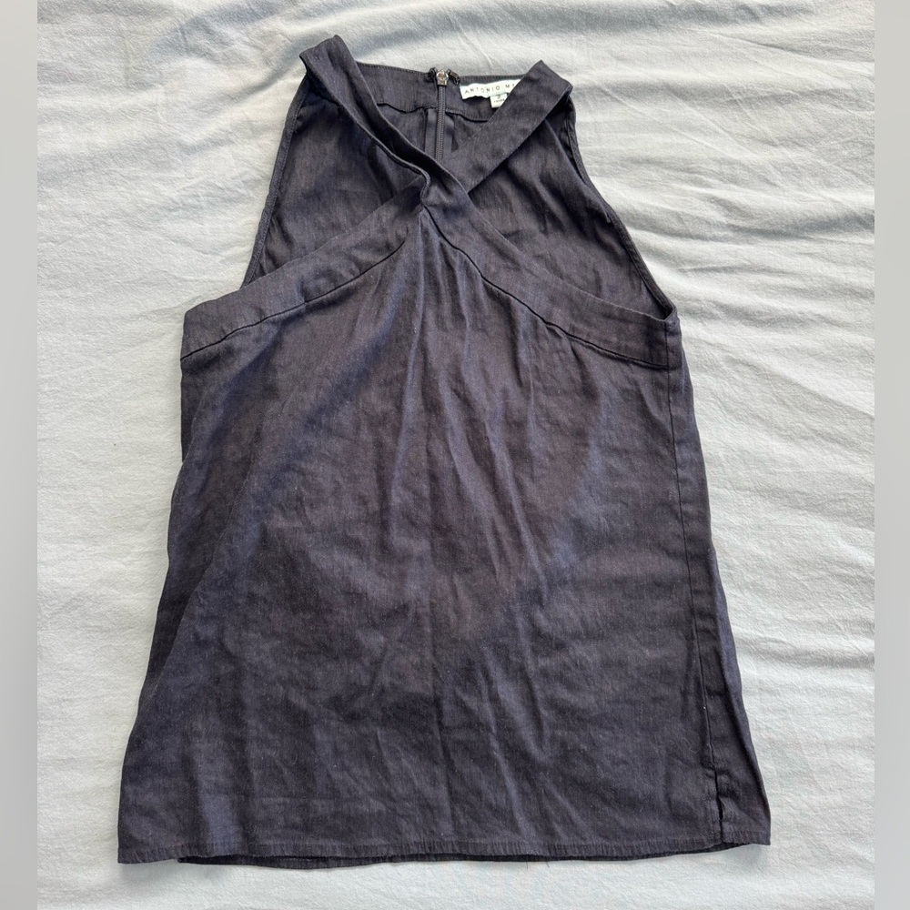 Antonio Melani navy sleeveless blouse